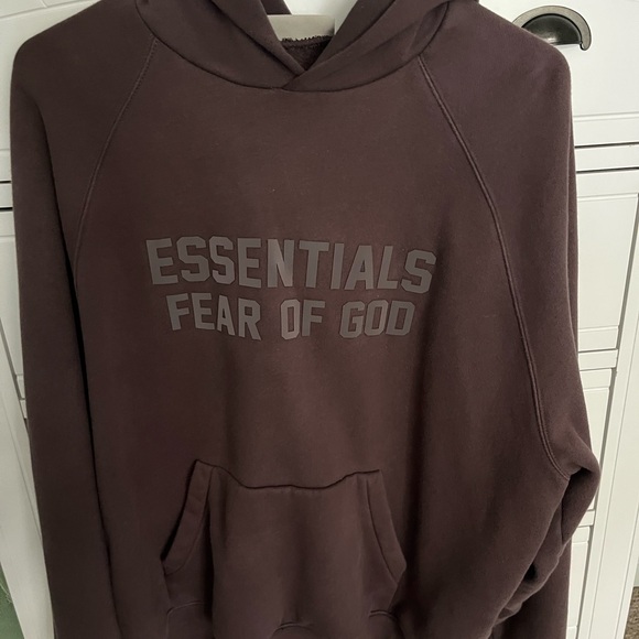 Brown Essentials Fear of God hoodie from Pacsun